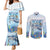 Personalized Cayman Islands 345 Couples Matching Mermaid Dress and Long Sleeve Button Shirt Watercolor Turtle - Wonder Print Shop