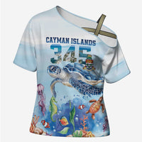 Personalized Cayman Islands 345 Cross Shoulder Shirt Watercolor Turtle - Wonder Print Shop