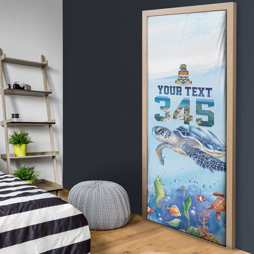 Personalized Cayman Islands 345 Door Cover Watercolor Turtle - Wonder Print Shop