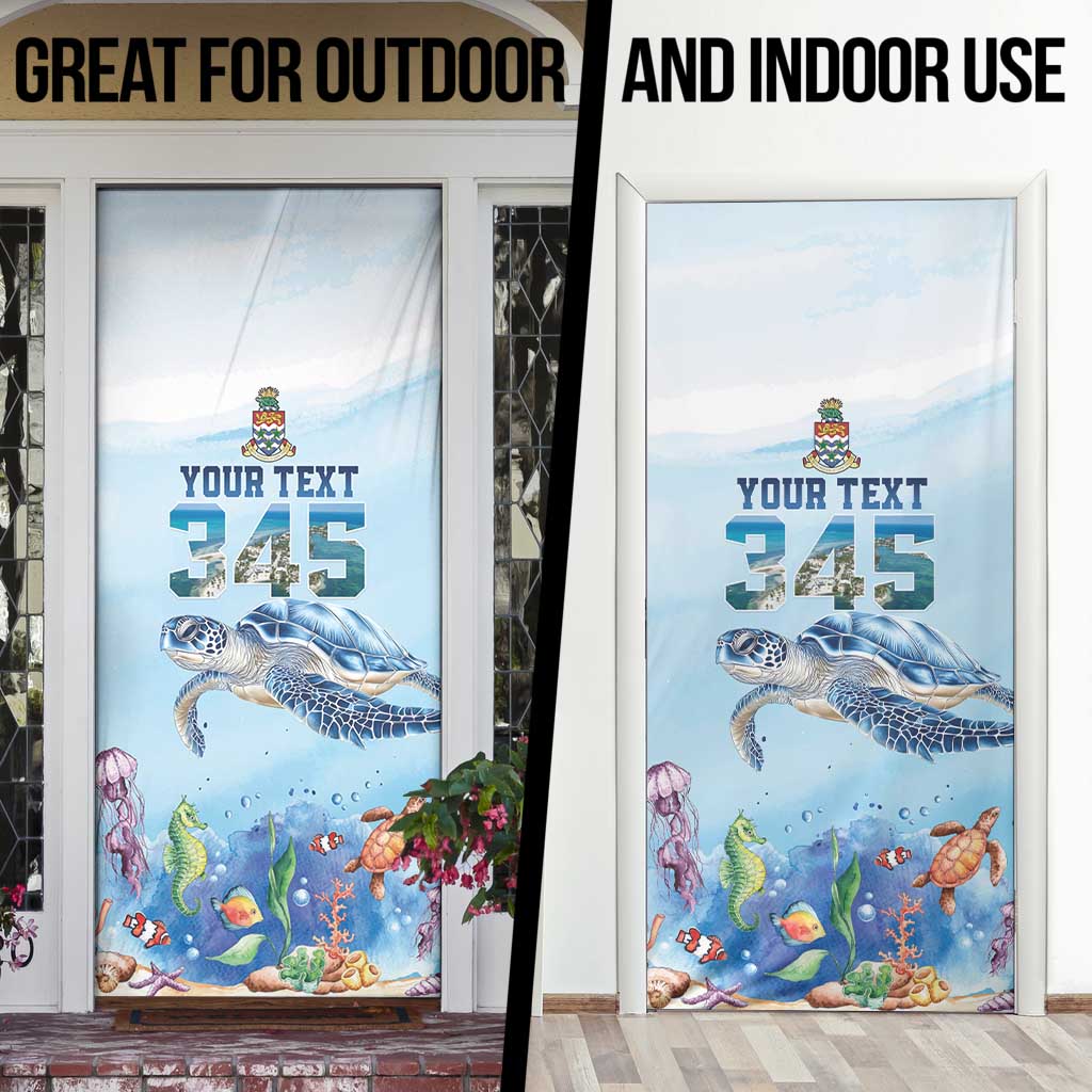 Personalized Cayman Islands 345 Door Cover Watercolor Turtle - Wonder Print Shop