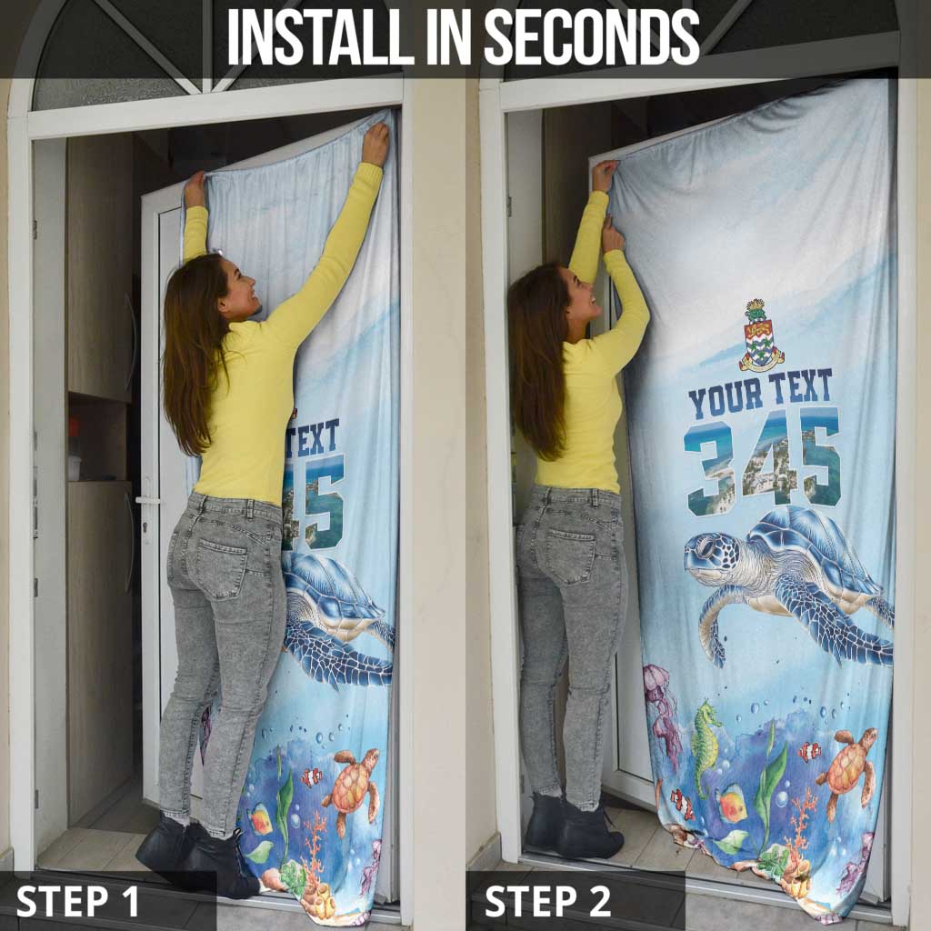 Personalized Cayman Islands 345 Door Cover Watercolor Turtle - Wonder Print Shop