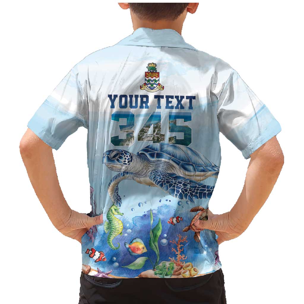 Personalized Cayman Islands 345 Family Matching Mermaid Dress and Hawaiian Shirt Watercolor Turtle - Wonder Print Shop
