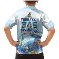 Personalized Cayman Islands 345 Family Matching Mermaid Dress and Hawaiian Shirt Watercolor Turtle - Wonder Print Shop