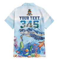 Personalized Cayman Islands 345 Family Matching Mermaid Dress and Hawaiian Shirt Watercolor Turtle - Wonder Print Shop