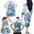 Personalized Cayman Islands 345 Family Matching Off The Shoulder Long Sleeve Dress and Hawaiian Shirt Watercolor Turtle - Wonder Print Shop