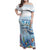 Personalized Cayman Islands 345 Family Matching Off Shoulder Maxi Dress and Hawaiian Shirt Watercolor Turtle - Wonder Print Shop