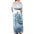 Personalized Cayman Islands 345 Family Matching Off Shoulder Maxi Dress and Hawaiian Shirt Watercolor Turtle - Wonder Print Shop