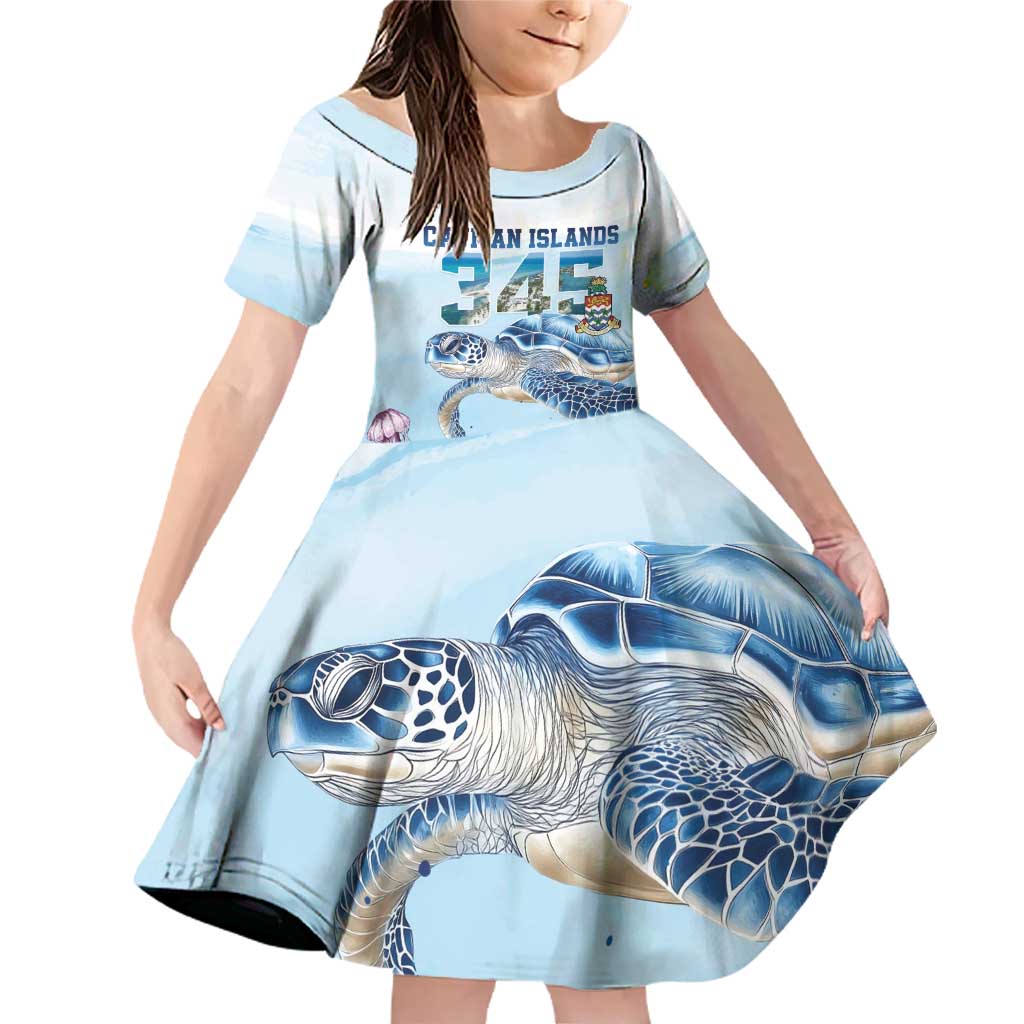 Personalized Cayman Islands 345 Family Matching Off Shoulder Short Dress and Hawaiian Shirt Watercolor Turtle - Wonder Print Shop