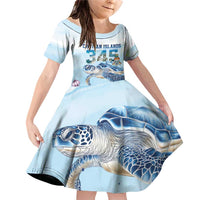 Personalized Cayman Islands 345 Family Matching Off Shoulder Short Dress and Hawaiian Shirt Watercolor Turtle - Wonder Print Shop