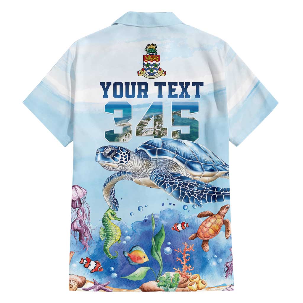 Personalized Cayman Islands 345 Family Matching Off Shoulder Short Dress and Hawaiian Shirt Watercolor Turtle - Wonder Print Shop