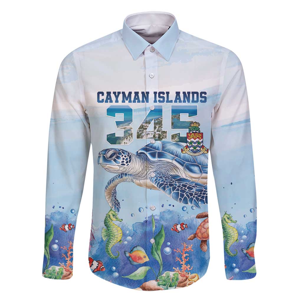 Personalized Cayman Islands 345 Family Matching Off Shoulder Short Dress and Hawaiian Shirt Watercolor Turtle - Wonder Print Shop