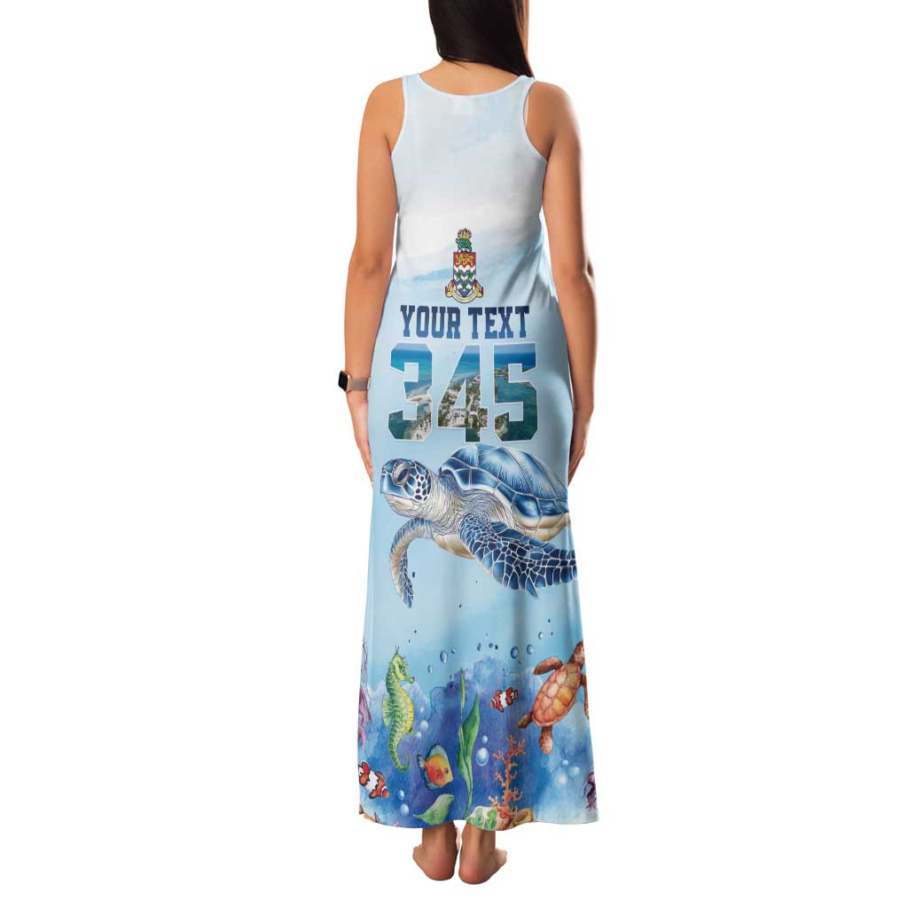 Personalized Cayman Islands 345 Family Matching Tank Maxi Dress and Hawaiian Shirt Watercolor Turtle - Wonder Print Shop