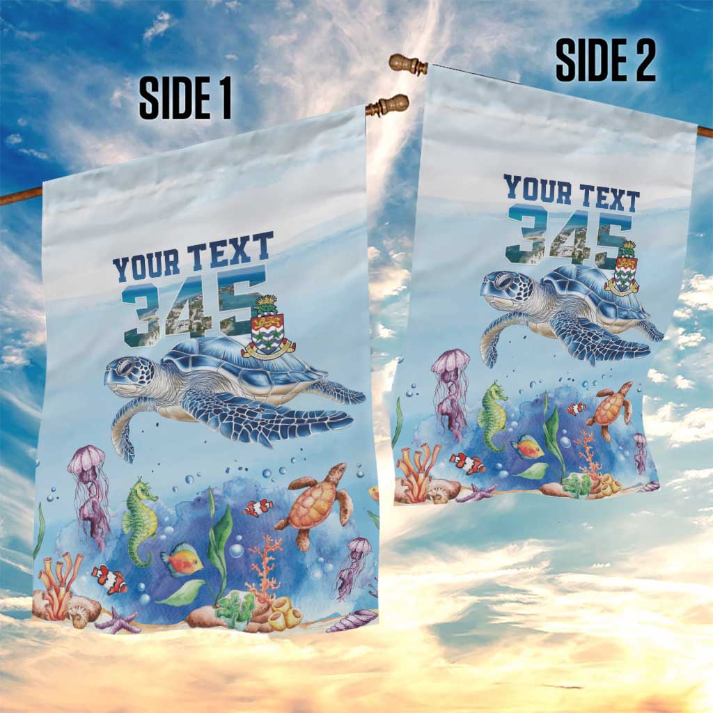 Personalized Cayman Islands 345 Garden Flag Watercolor Turtle - Wonder Print Shop