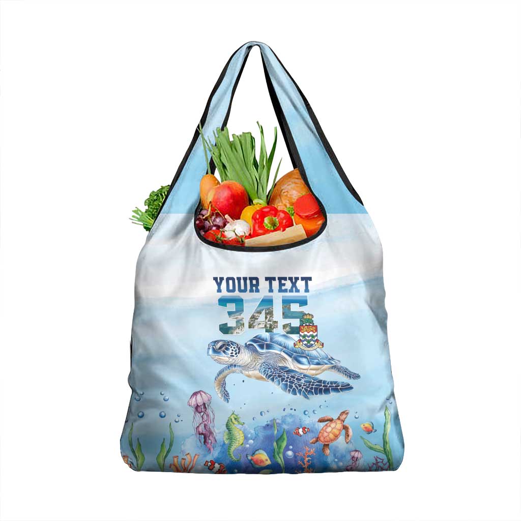 Personalized Cayman Islands 345 Grocery Bag Watercolor Turtle - Wonder Print Shop