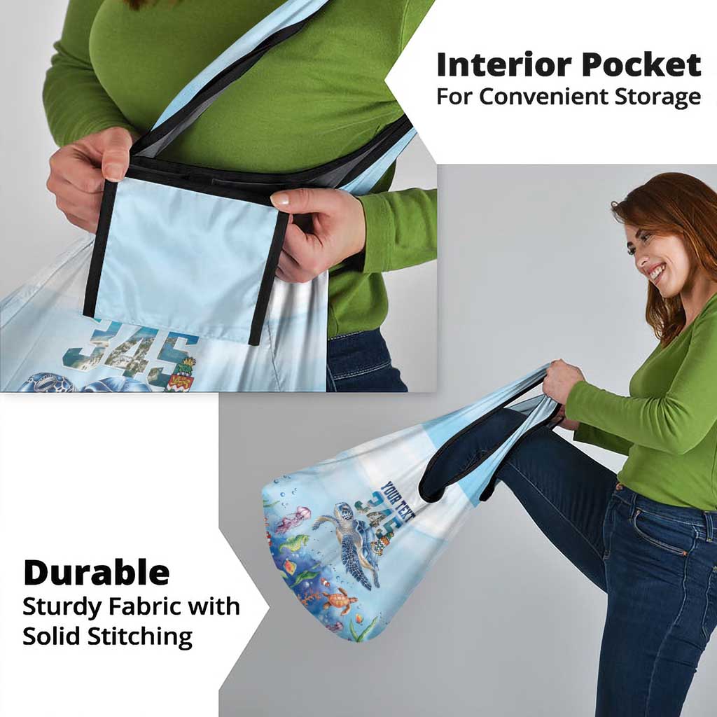 Personalized Cayman Islands 345 Grocery Bag Watercolor Turtle - Wonder Print Shop