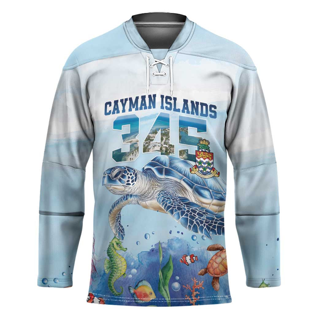 Personalized Cayman Islands 345 Hockey Jersey Watercolor Turtle - Wonder Print Shop
