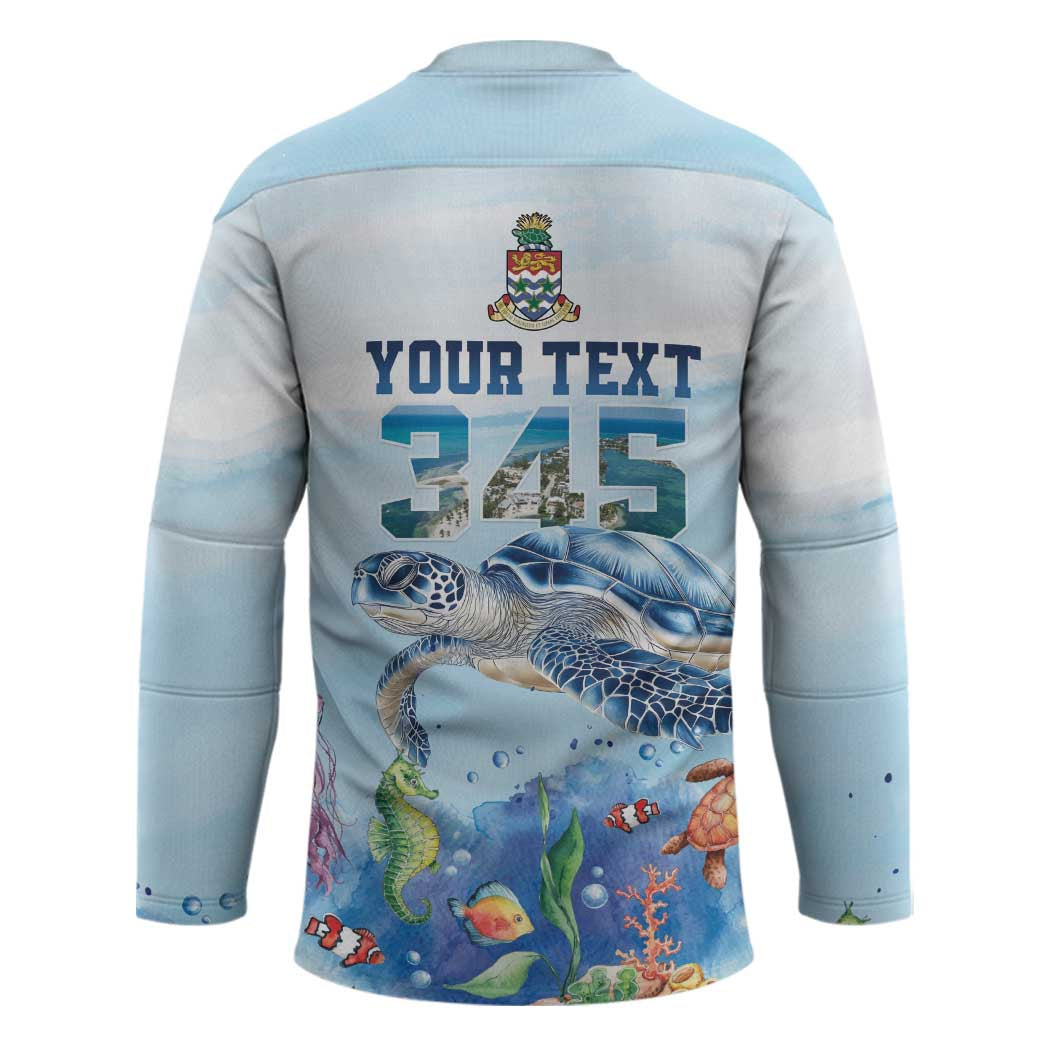 Personalized Cayman Islands 345 Hockey Jersey Watercolor Turtle - Wonder Print Shop