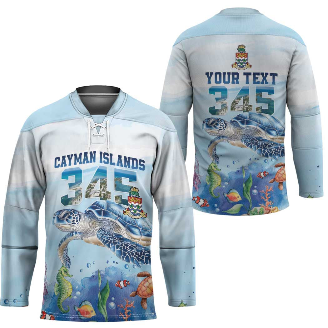 Personalized Cayman Islands 345 Hockey Jersey Watercolor Turtle - Wonder Print Shop