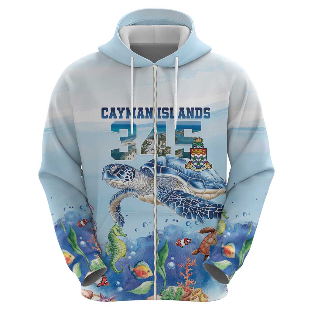 Personalized Cayman Islands 345 Hoodie Watercolor Turtle - Wonder Print Shop