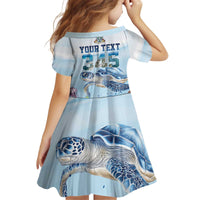 Personalized Cayman Islands 345 Kid Short Sleeve Dress Watercolor Turtle - Wonder Print Shop