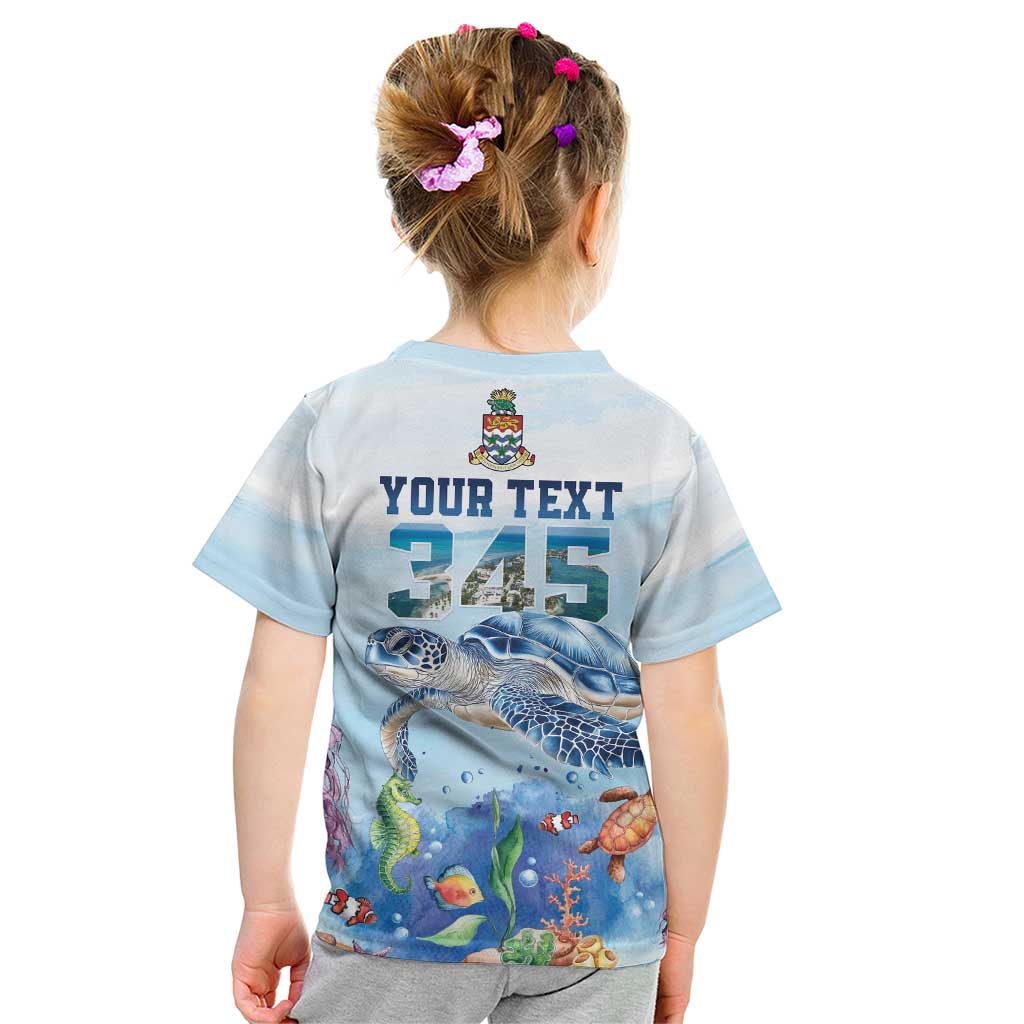 Personalized Cayman Islands 345 Kid T Shirt Watercolor Turtle - Wonder Print Shop
