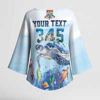 Personalized Cayman Islands 345 Kimono Sleeve Blouse Watercolor Turtle - Wonder Print Shop