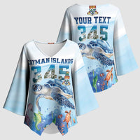 Personalized Cayman Islands 345 Kimono Sleeve Blouse Watercolor Turtle - Wonder Print Shop