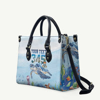 Personalized Cayman Islands 345 Leather Bag Watercolor Turtle - Wonder Print Shop