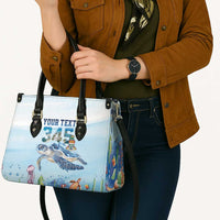 Personalized Cayman Islands 345 Leather Bag Watercolor Turtle - Wonder Print Shop
