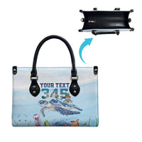 Personalized Cayman Islands 345 Leather Bag Watercolor Turtle - Wonder Print Shop