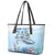 Personalized Cayman Islands 345 Leather Tote Bag Watercolor Turtle - Wonder Print Shop