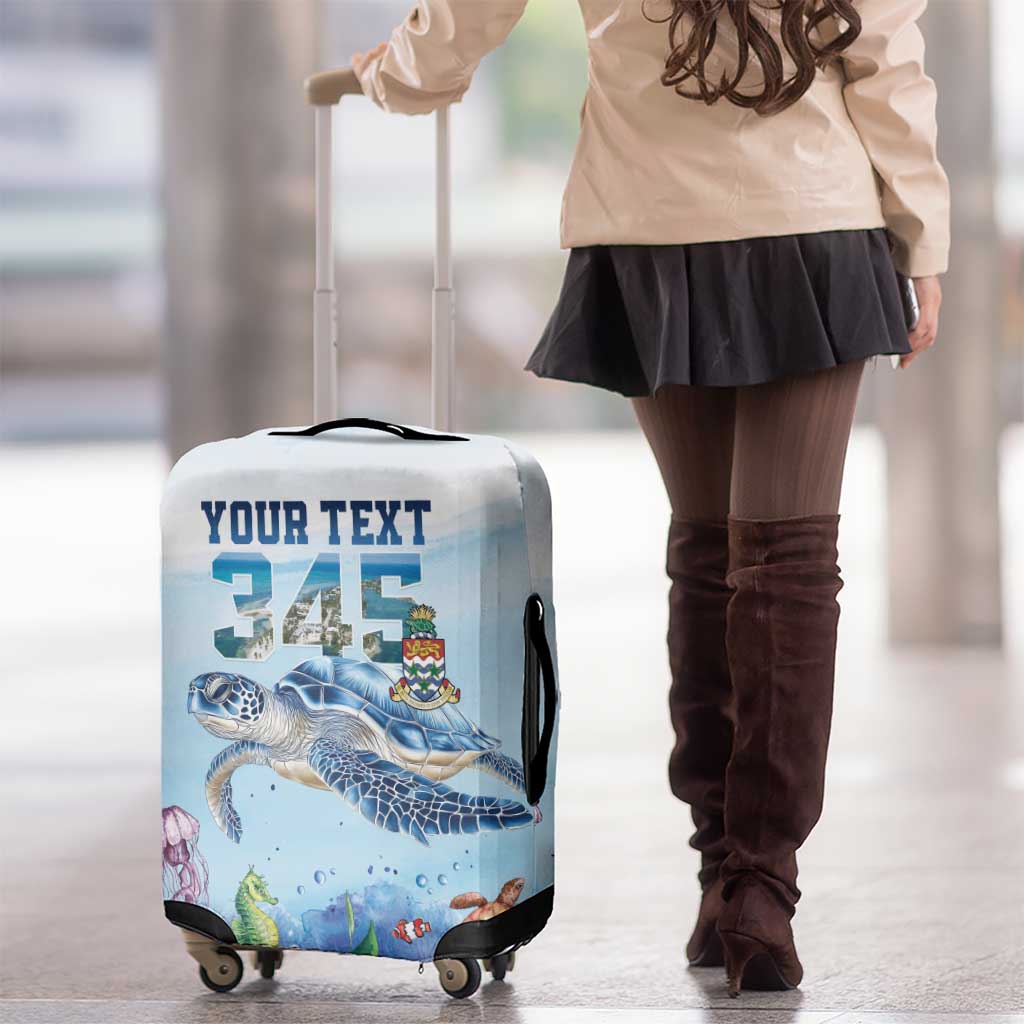 Personalized Cayman Islands 345 Luggage Cover Watercolor Turtle - Wonder Print Shop