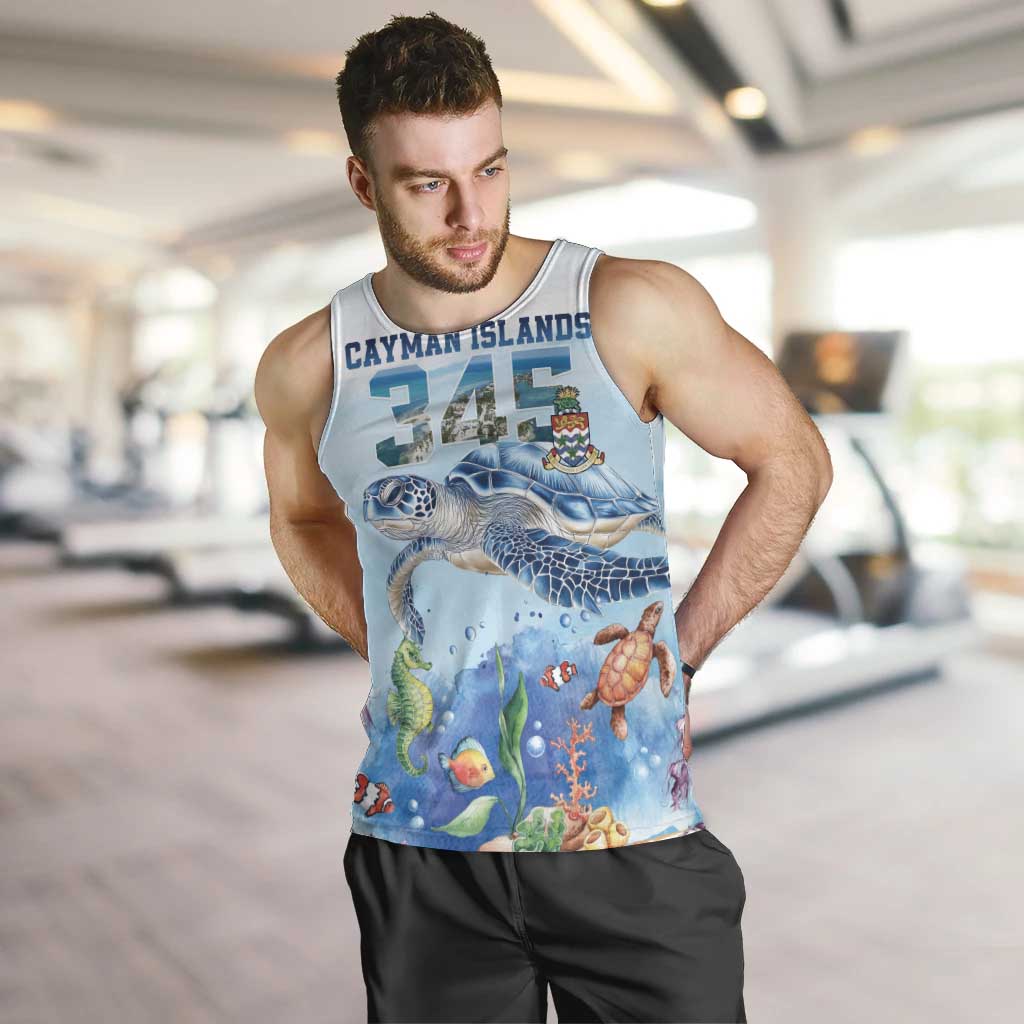 Personalized Cayman Islands 345 Men Tank Top Watercolor Turtle - Wonder Print Shop