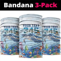 Personalized Cayman Islands 345 Neck Gaiter Watercolor Turtle - Wonder Print Shop