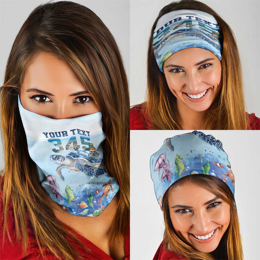 Personalized Cayman Islands 345 Neck Gaiter Watercolor Turtle - Wonder Print Shop