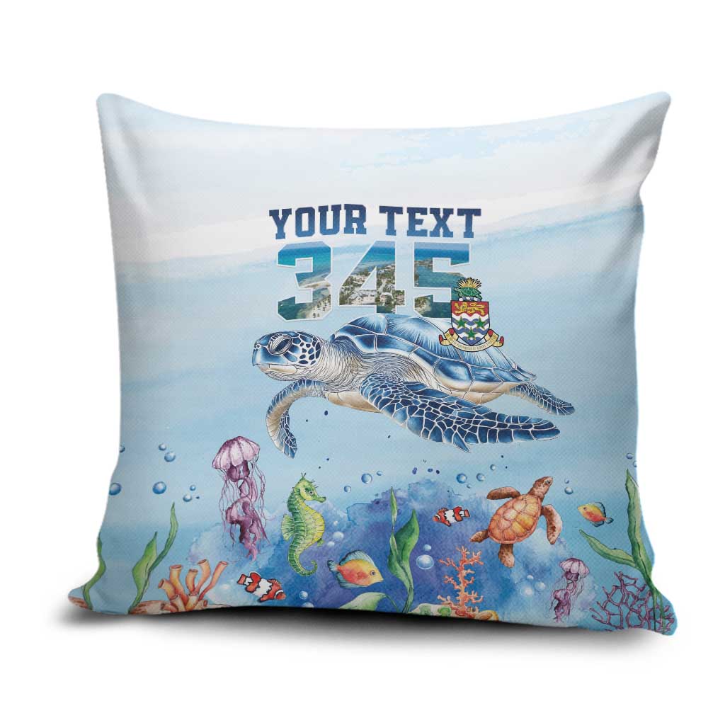 Personalized Cayman Islands 345 Pillow Cover Watercolor Turtle - Wonder Print Shop