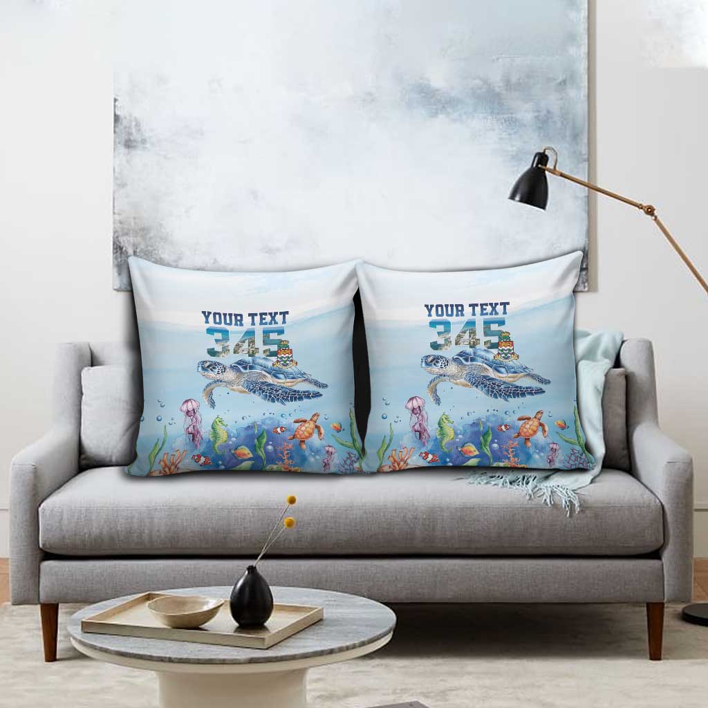 Personalized Cayman Islands 345 Pillow Cover Watercolor Turtle - Wonder Print Shop