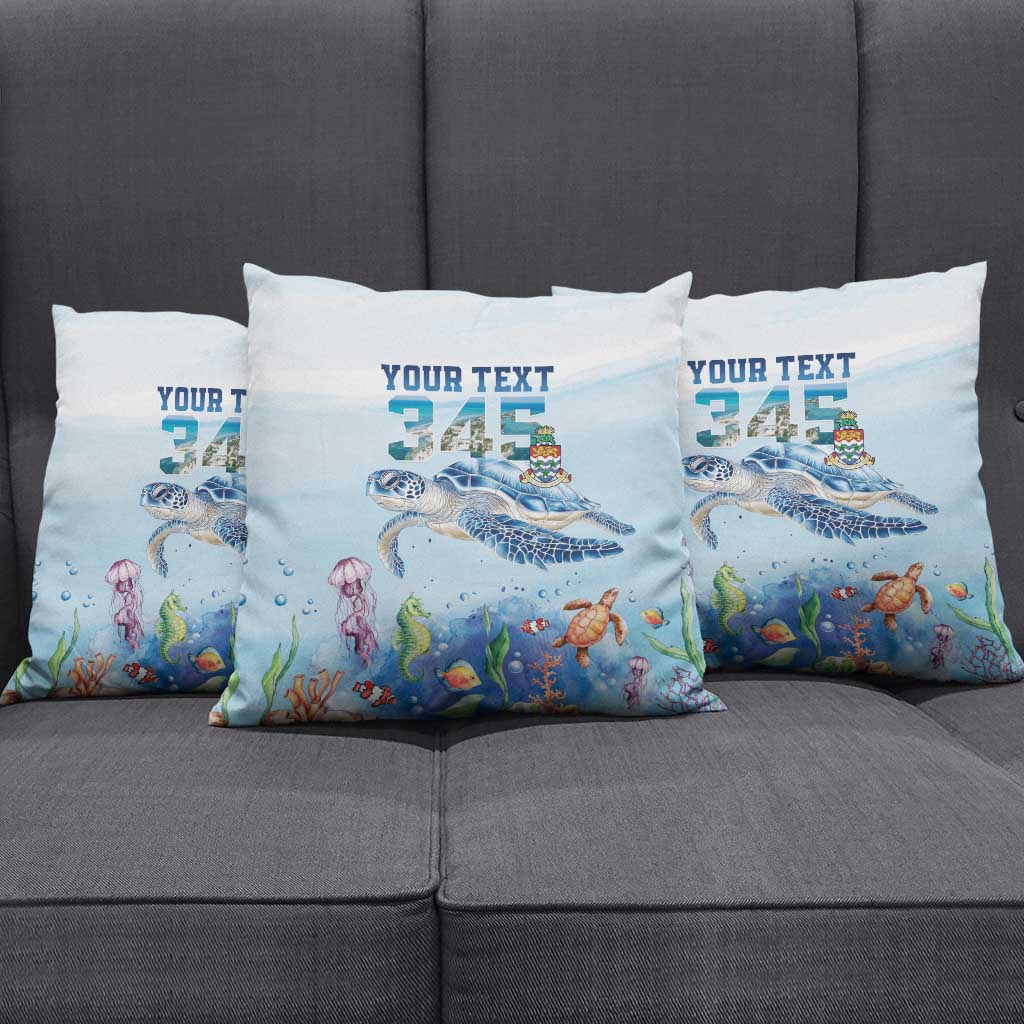 Personalized Cayman Islands 345 Pillow Cover Watercolor Turtle - Wonder Print Shop