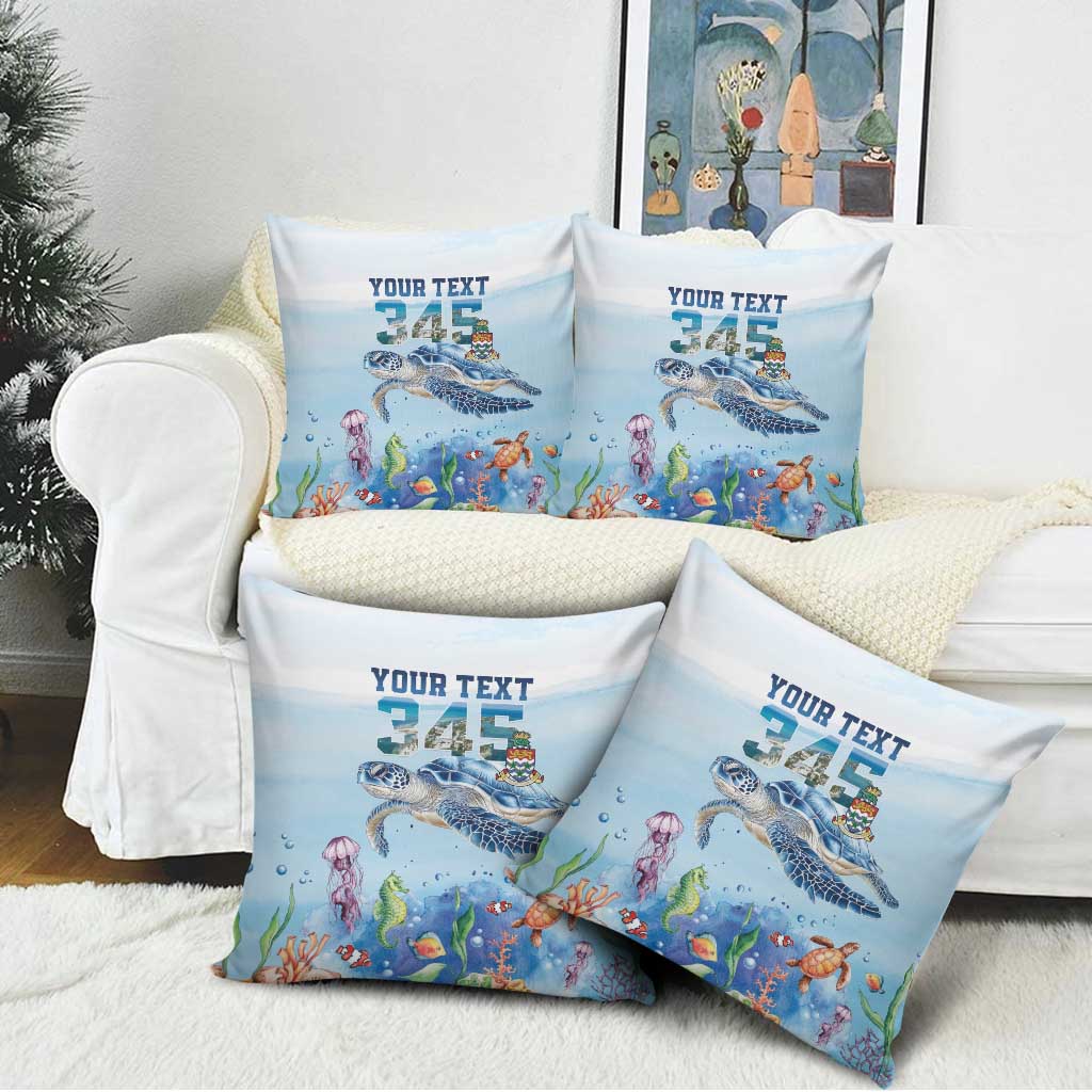 Personalized Cayman Islands 345 Pillow Cover Watercolor Turtle - Wonder Print Shop