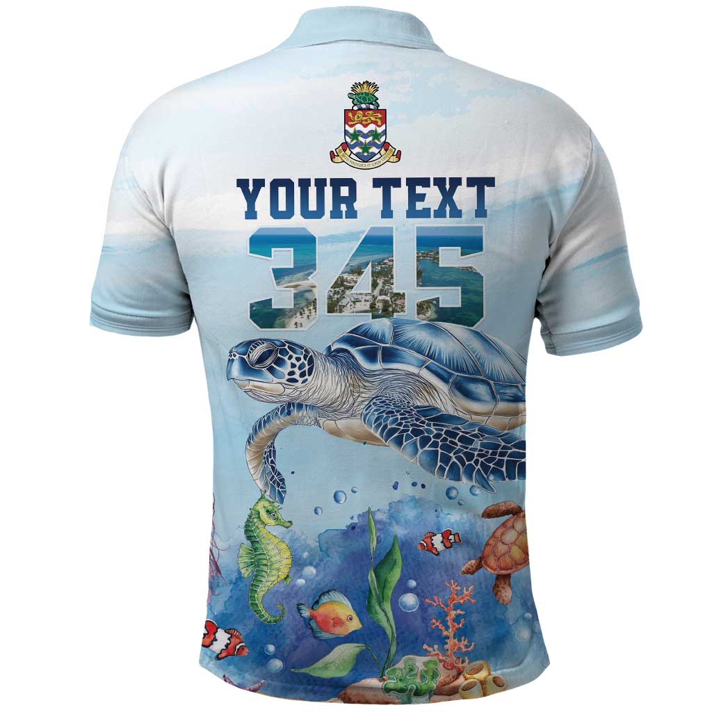 Personalized Cayman Islands 345 Polo Shirt Watercolor Turtle - Wonder Print Shop