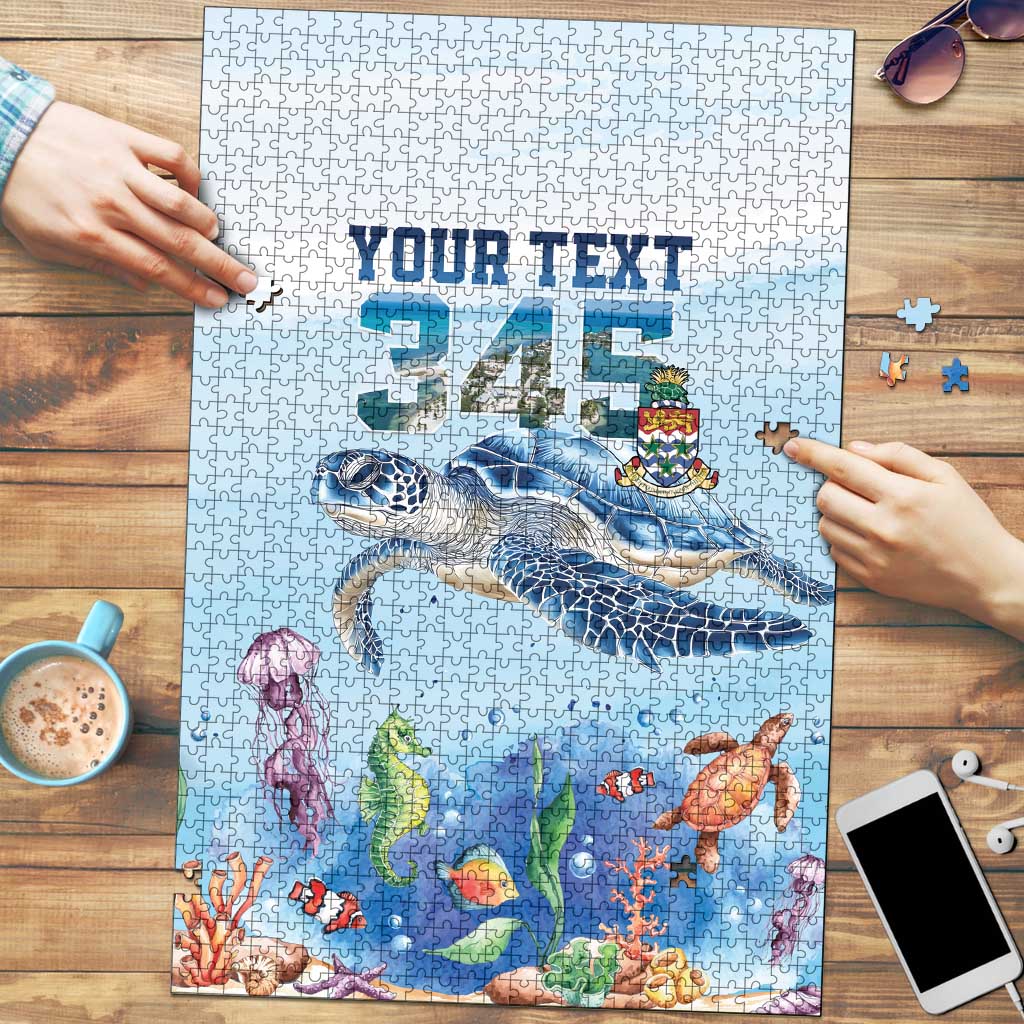 Personalized Cayman Islands 345 Puzzle Watercolor Turtle - Wonder Print Shop
