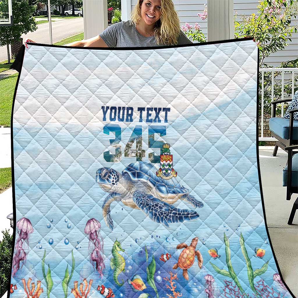 Personalized Cayman Islands 345 Quilt Watercolor Turtle - Wonder Print Shop