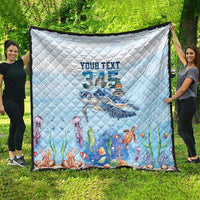 Personalized Cayman Islands 345 Quilt Watercolor Turtle - Wonder Print Shop