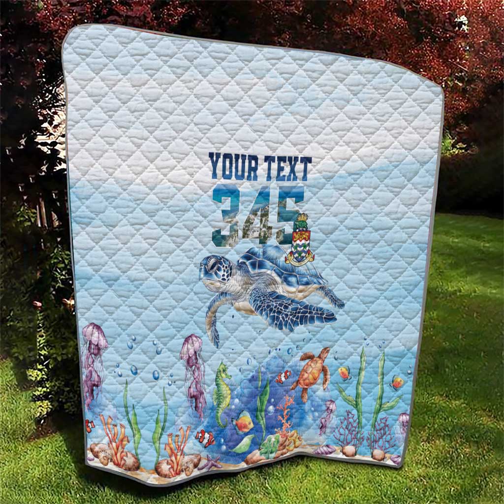 Personalized Cayman Islands 345 Quilt Watercolor Turtle - Wonder Print Shop