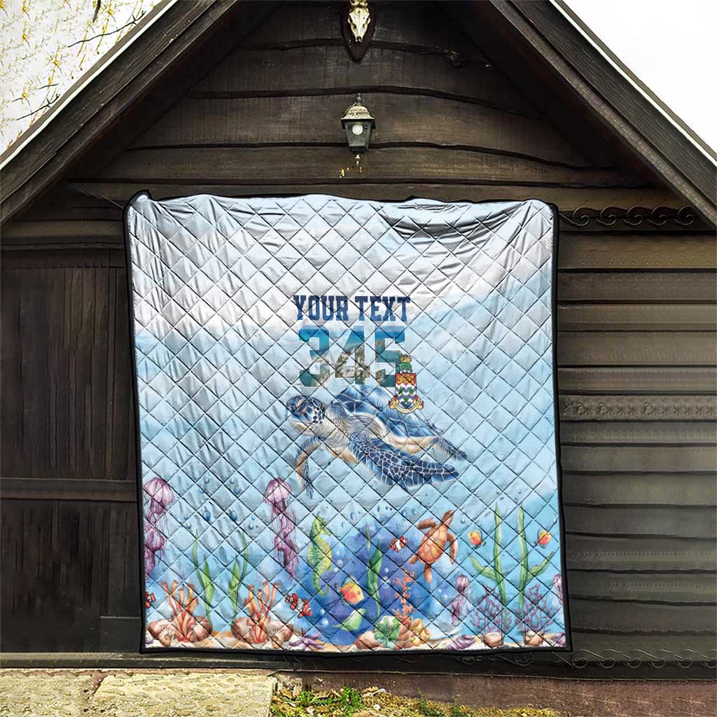 Personalized Cayman Islands 345 Quilt Watercolor Turtle - Wonder Print Shop