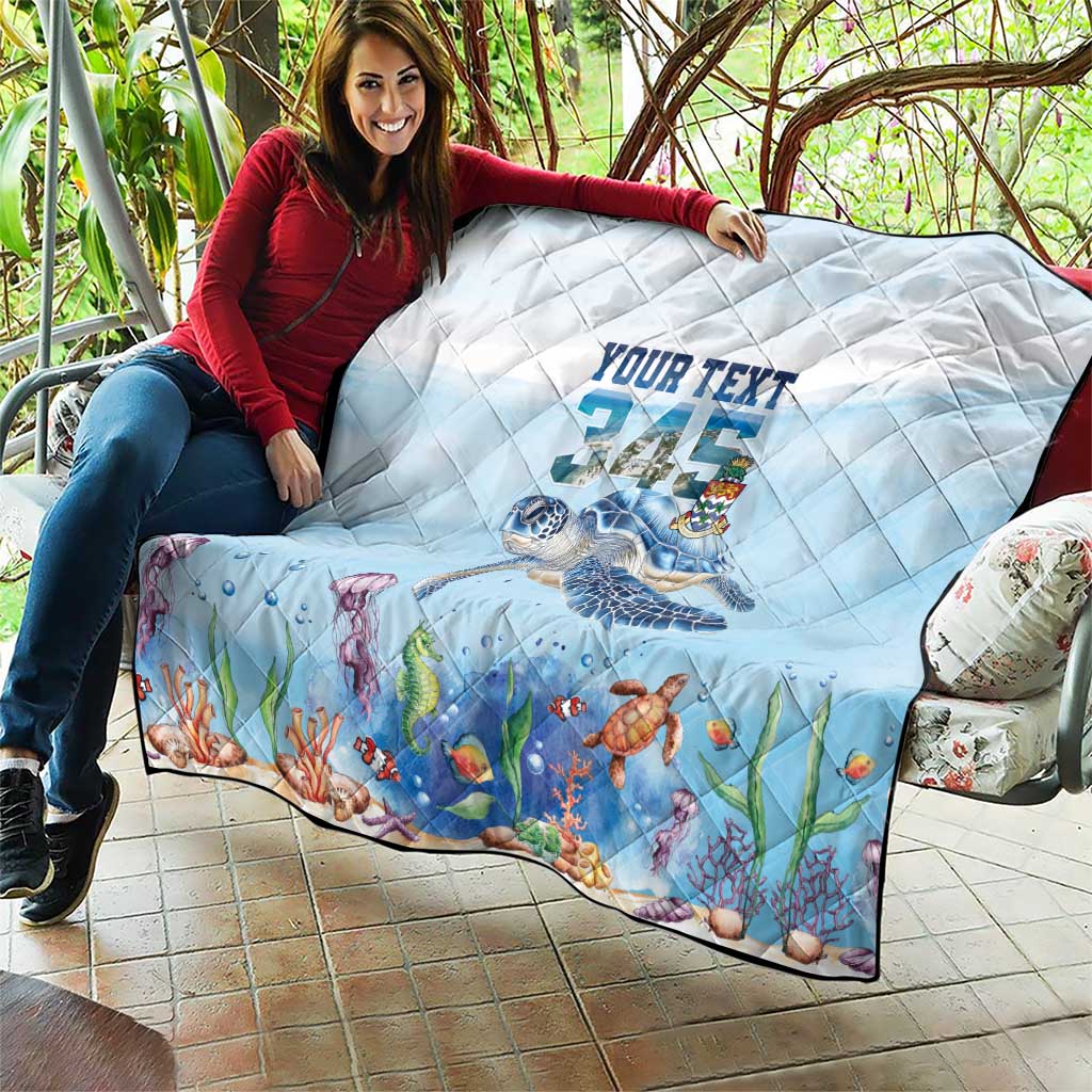 Personalized Cayman Islands 345 Quilt Watercolor Turtle - Wonder Print Shop