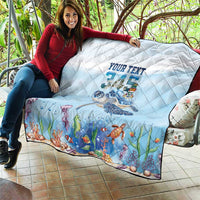 Personalized Cayman Islands 345 Quilt Watercolor Turtle - Wonder Print Shop