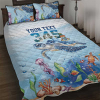 Personalized Cayman Islands 345 Quilt Bed Set Watercolor Turtle - Wonder Print Shop