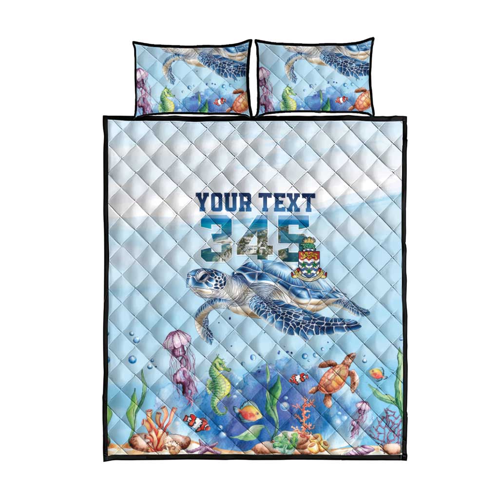 Personalized Cayman Islands 345 Quilt Bed Set Watercolor Turtle - Wonder Print Shop