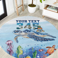 Personalized Cayman Islands 345 Round Carpet Watercolor Turtle - Wonder Print Shop